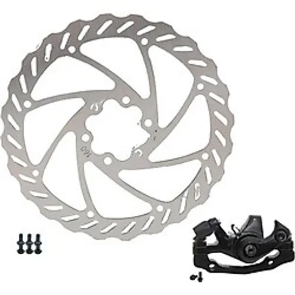 Bisiklet Fren Kaliperi + 160 Mm 6 Vidalı Rotor Seti Bisiklet Disk Fren Ön Rotor+Kaliper Set