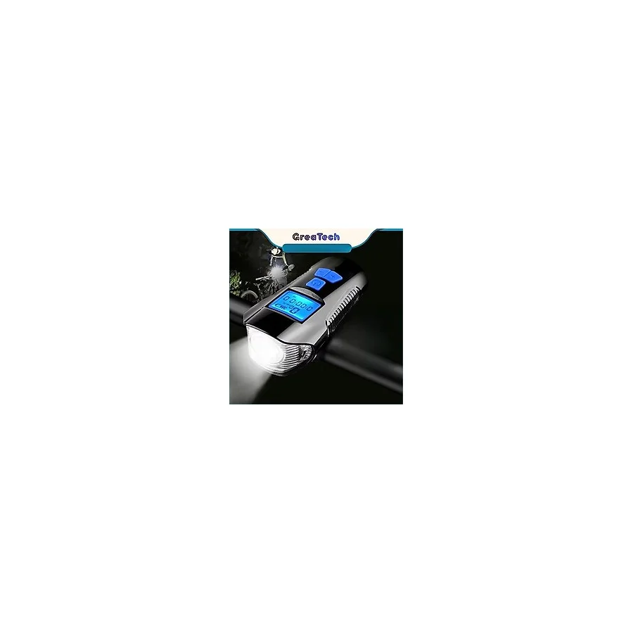 Bisiklet LCD Hız Göstergesi Su Geçirmez Şarjlı Led ışık KM Ekran Kronometre Bisiklet Kornası feneri