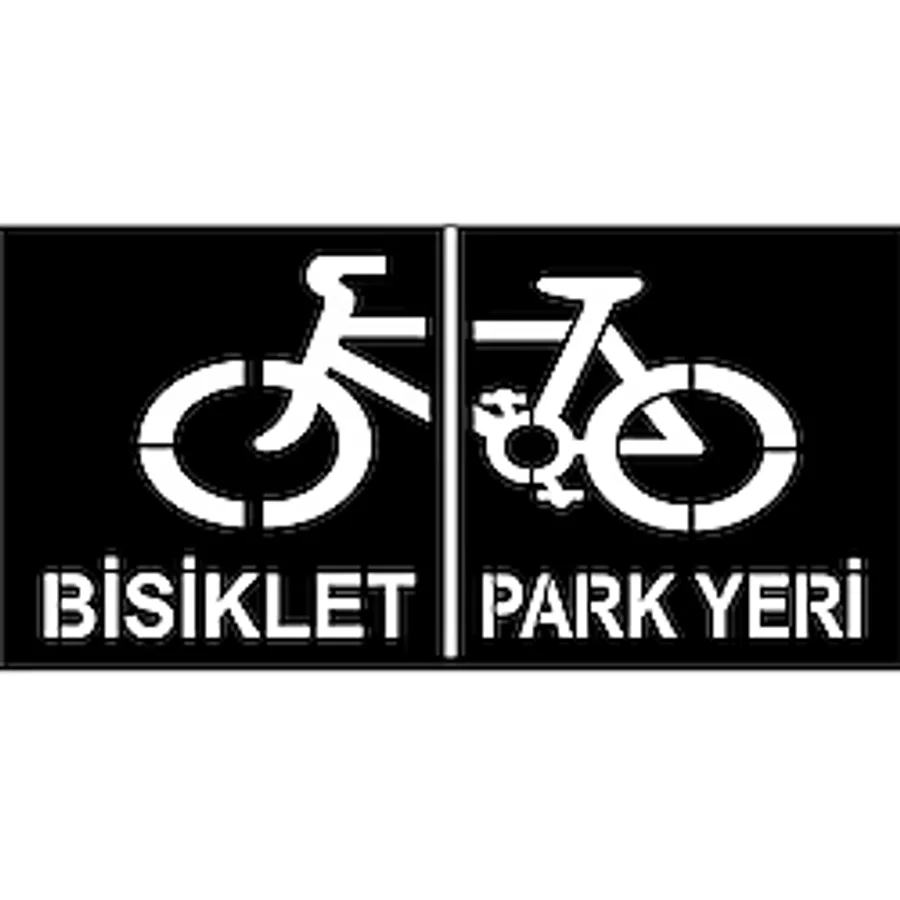 Bisiklet Park Alanı Şablonu Otopark Boya Şablonu Bisiklet Sembolü İmalatı 100X200 Cm