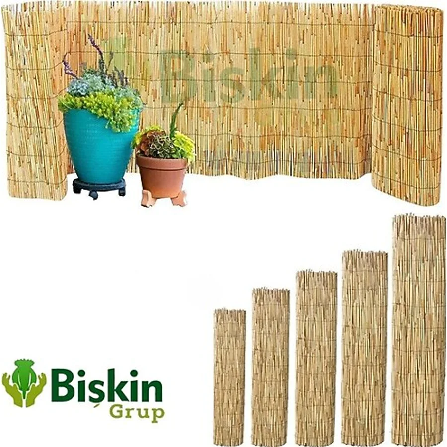 BİŞKİN 1,5m.x1,5m. Eber Gölünden Sazlık Kamış Hasır Çit Bambu Dekorasyon, Bahçe Çiti , Balkon , Çiti