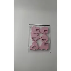 Bisküvi Kurabiye Kalıbı 6'lı set Şekilli Kutulu Kurabiye Kalıbı Pembe