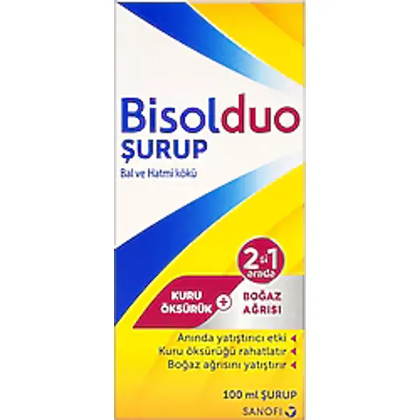 Bisolduo Bal ve Hatmi Kökü Kuru Öksürük Şurubu 100 ml