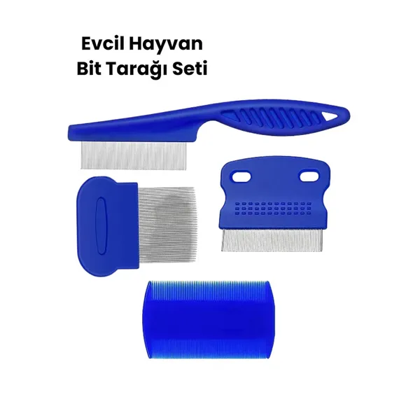 Bit, Pire ve Tüy Temizliğine Uygun Çok Amaçlı Evcil Hayvan Tarağı Seti