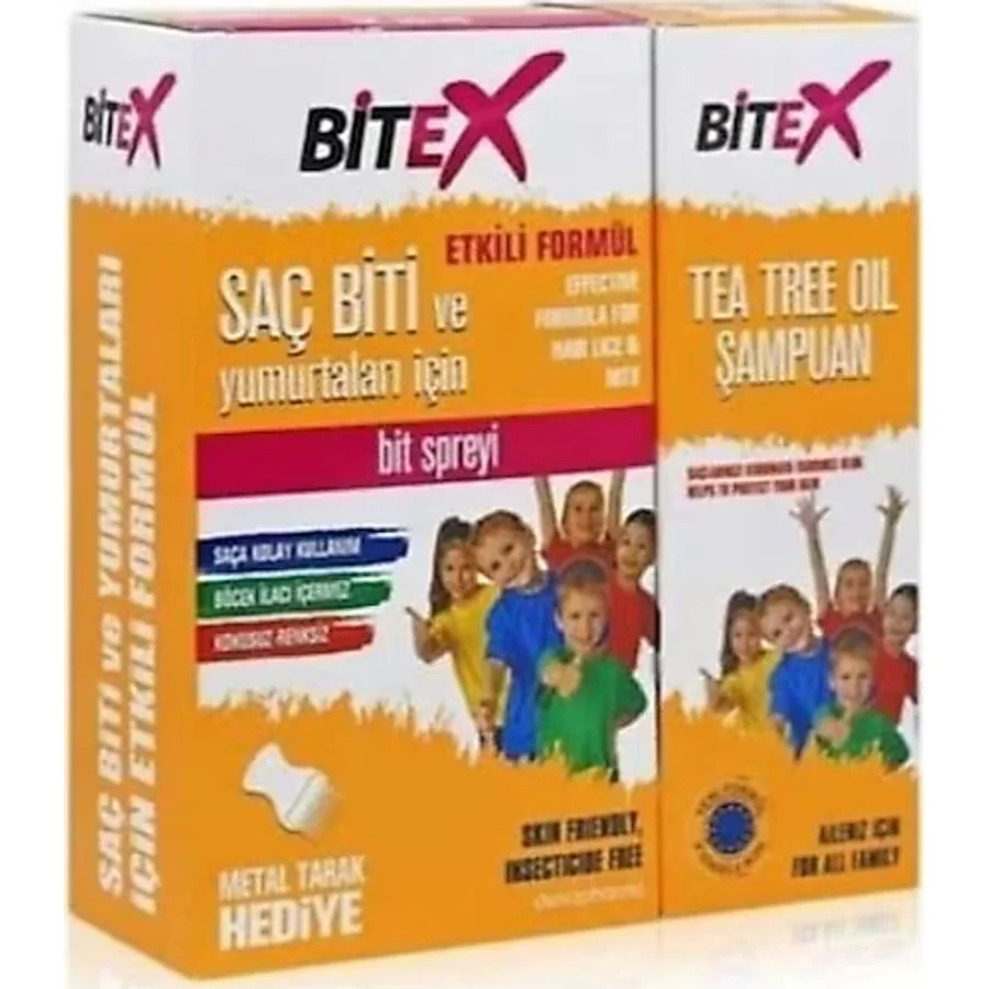 Bitex 2'li Set: Normal Saçlar İçin Etkili Şampuan ve Sprey, Saç Biti ve Yumurtalarına Karşı Bitkisel Formül, Paraben İçermez