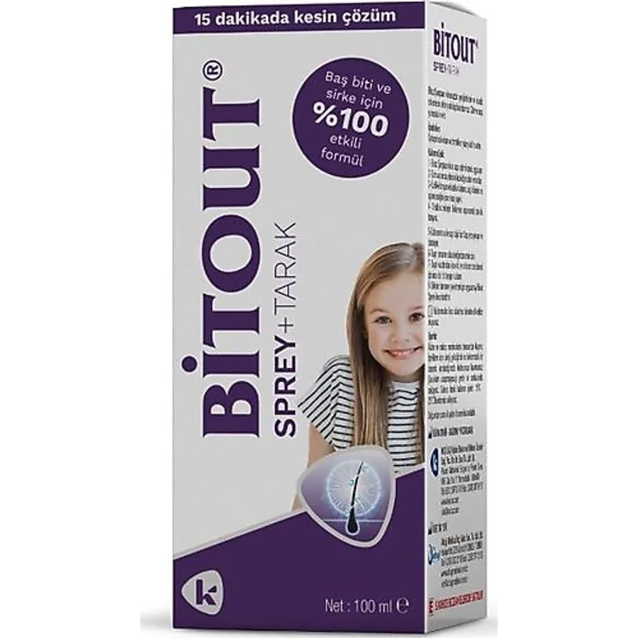 Bitout Baş Biti ve Sirke Sprey 100 ml Çelik Tarak Hediyeli