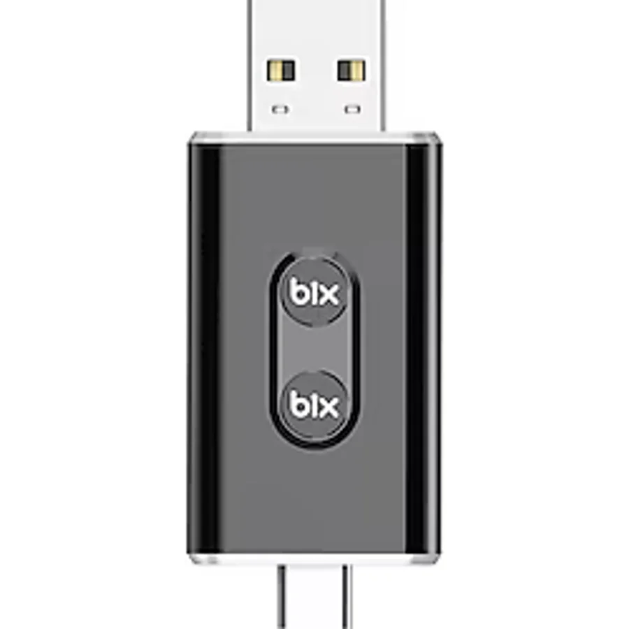Bix CB02 2.4G/5G WiFi CarPlay Android Auto Kabloludan Kablosuza Çevirici USB-A USB-C Çift Uçlu Hibrit Adaptör