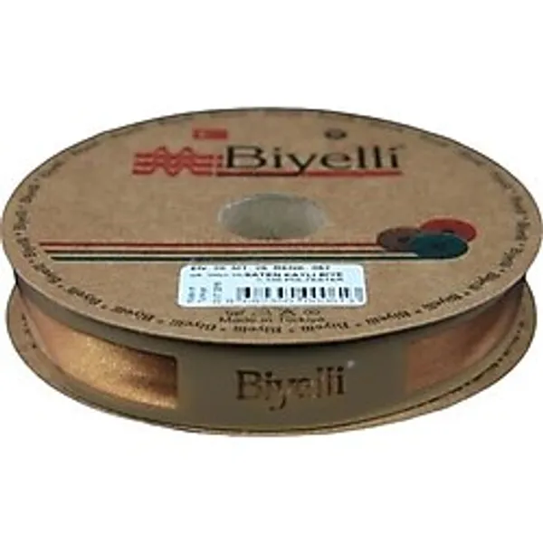 Biye Saten Katlı 062 Açık Hardal 2 Cm 25 Metre %100 Polyester