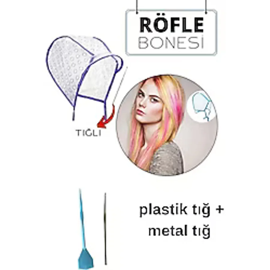 BİYUTREND Delikli röfle saç bonesi ve delme tığı