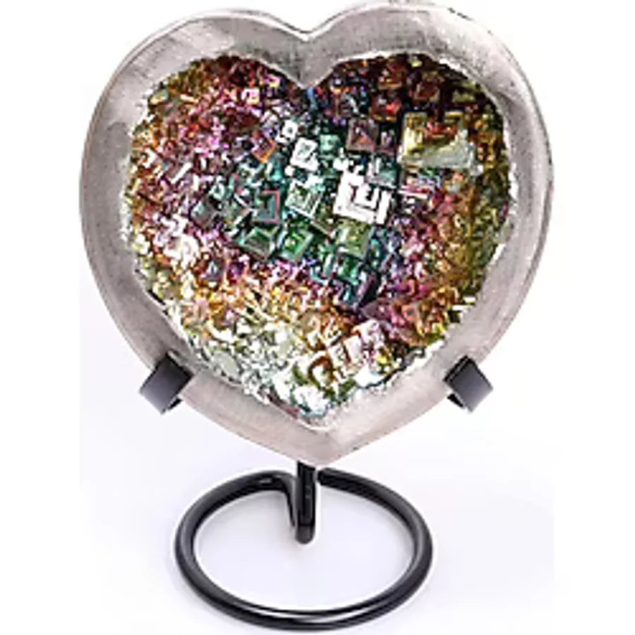 Bizmut Kalp Şeklinde Dekoratif Kase - 10x10 Cm, Metal Ayaklı