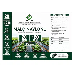BKR Çilek Malç Naylonu Eni 120 Cm Boyu 50 Mt Deliksiz Malç Naylonu