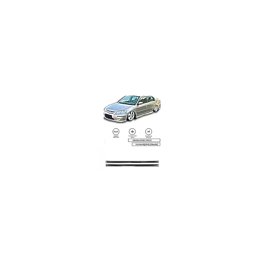 bkstuningshop Honda Civic Honda Civic Vtec 2 2001-2006 Uyumlu Boyasız Plastik Marşpiyel Takımı