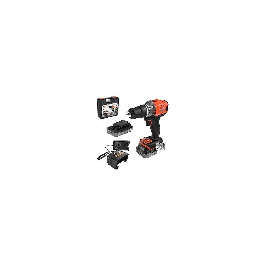 Black+Decker BCD383D2XK 18 V Çift Akülü 2 Ah Darbeli Matkap