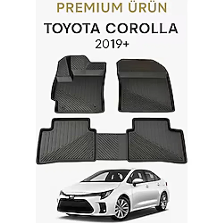 Black Gold Toyota Corolla 2019+ Uyumlu 3D Oto Paspas Premium