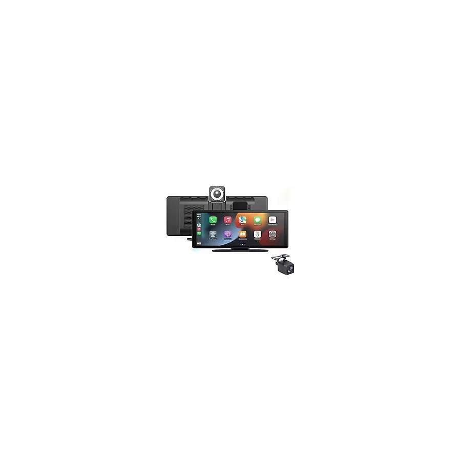 Blackbird Game Center Leerfei LF-1026 Taşınabilir Hd Dokunmatik Ekranlı Kablosuz Araç Multimedya Oynatıcısı -Carplay Android Auto Geri Görüş Kamerası - Siyah