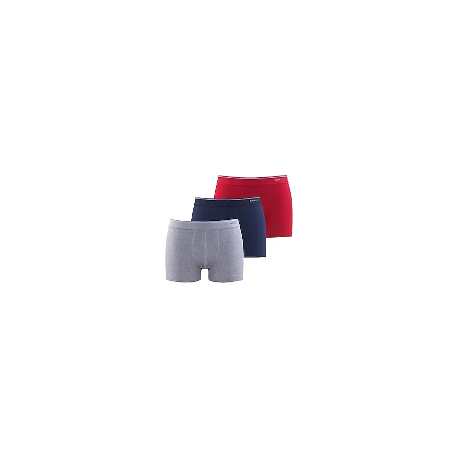 Blackspade Erkek Boxer 3lü Paket Tender Cotton 9670 - Gri Lacivert Kırmızı - Mavi - Gri - XS