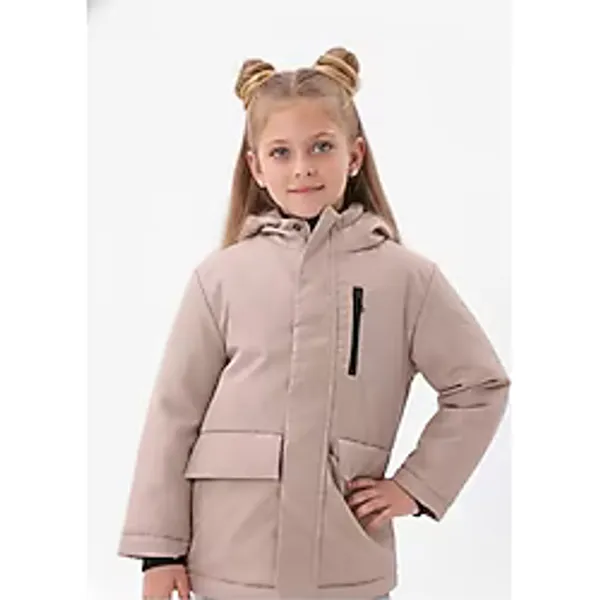 blayn jeans Kız Çocuk Krem Kürklü Su Ve Rüzgar Geçirmez Kapüşonlu Kışlık Mont & Kaban & Parka Krem 10-11 Yaş