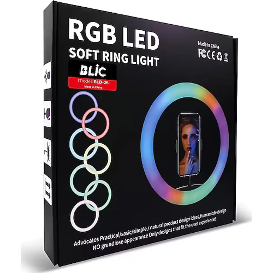 BLİC BLD-06 RGB LED SOFT RING LIGHT MJ36 + TRIPOD AYAK TELEFON TUTUCU