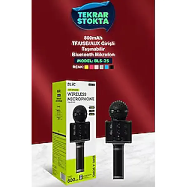 Blic Bls-25 Usb / Tf Kart / Aux Karaoke Mikrofon BT