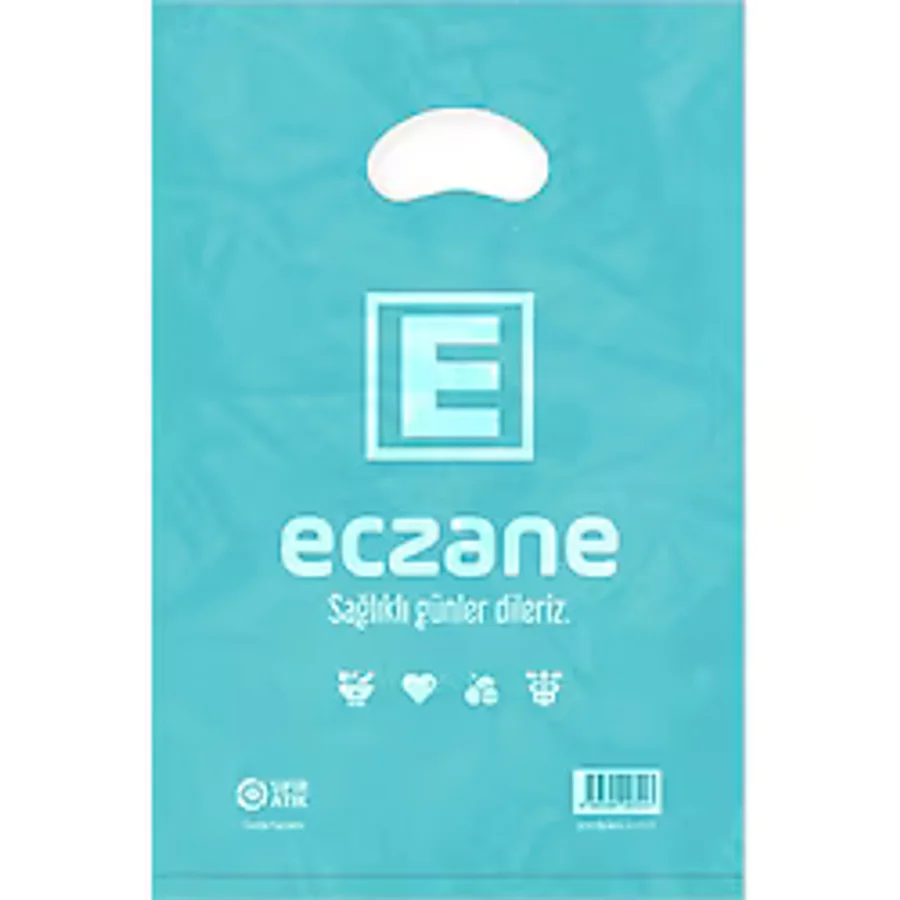 Bloklu Elgeçme Turkuaz Eczane Poşeti 17X26 cm - 800 Adet