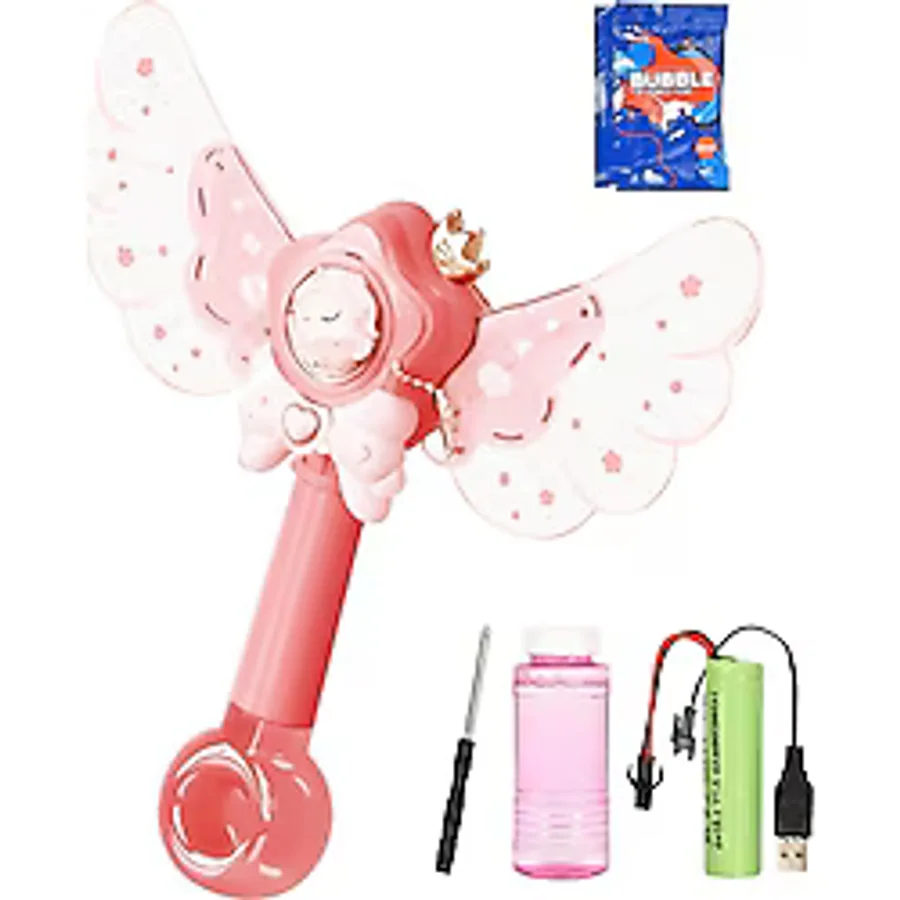Bloomie Unicorn Asa Şeklinde Baloncuk Tabancası Şarjlı Işıklı Oyuncak Köpük Makinesi