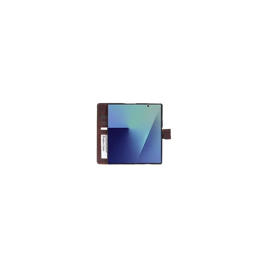 Bloominbag Aurelio Samsung Galaxy Z Fold7 Siena Saddle Brown Deri Cüzdan Telefon Kılıfı - Kahverengi