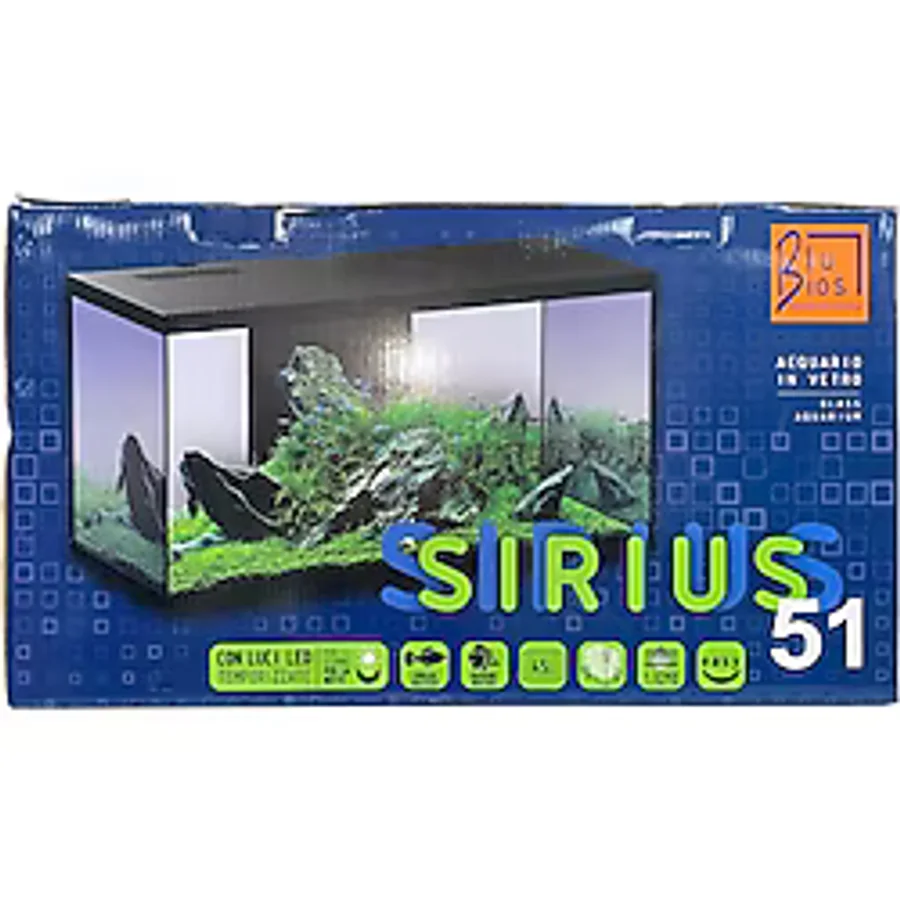 BLUBİOS SIRIUS 51 LED AYDINLATMALI AKVARYUM 45L BLACK