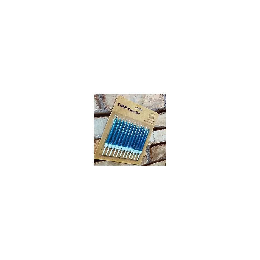 BLUE BIRTHDAY CANDLE VIP PARLAK MAVİ METALİK SİMLİ MAVİ PASTA MUMU 12 ADET MAVİ DOĞUM GÜNÜ MUMU