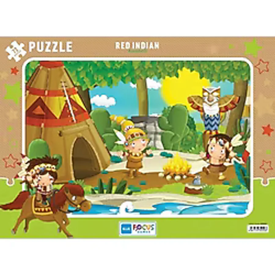 Blue Focus Red Indian (Kızılderili) - Puzzle 72 Parça