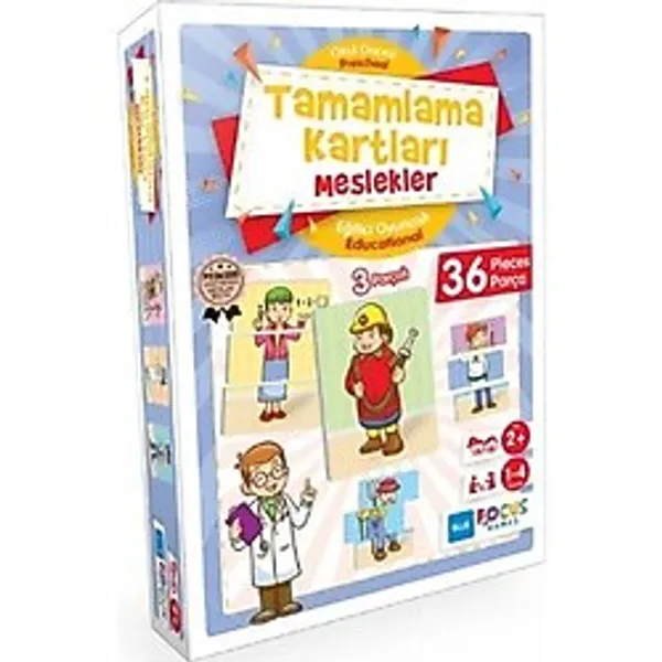 Blue Focus Tamamlama Kartları Meslekler - Eğitici Oyunlar 36 Parça - 1 Adet
