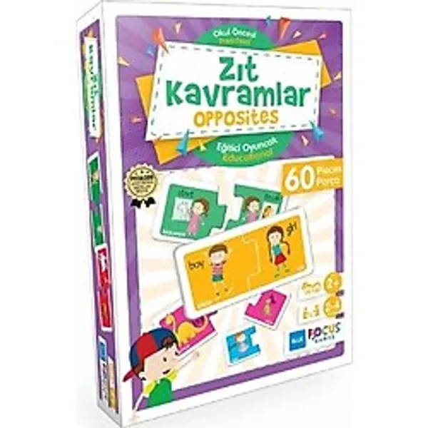 Blue Focus Zıt Kavramlar Opposites - Eğitici Oyunlar 60 Parça - 1 Adet