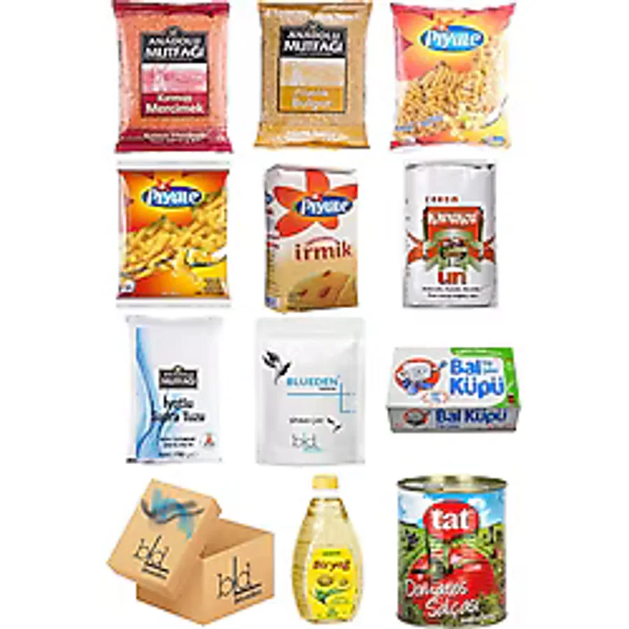 Blueden Ramazan Paketi Kumanya Erzak Gıda Yardım Kolisi 11 Parça 102 nolu Paket
