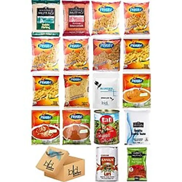 Blueden Ramazan Paketi Kumanya Erzak Gıda Yardım Kolisi 18 Parça 162 nolu Paket