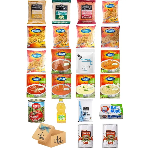 Blueden Ramazan Paketi Kumanya Erzak Gıda Yardım Kolisi 22 Parça 75 nolu Paket