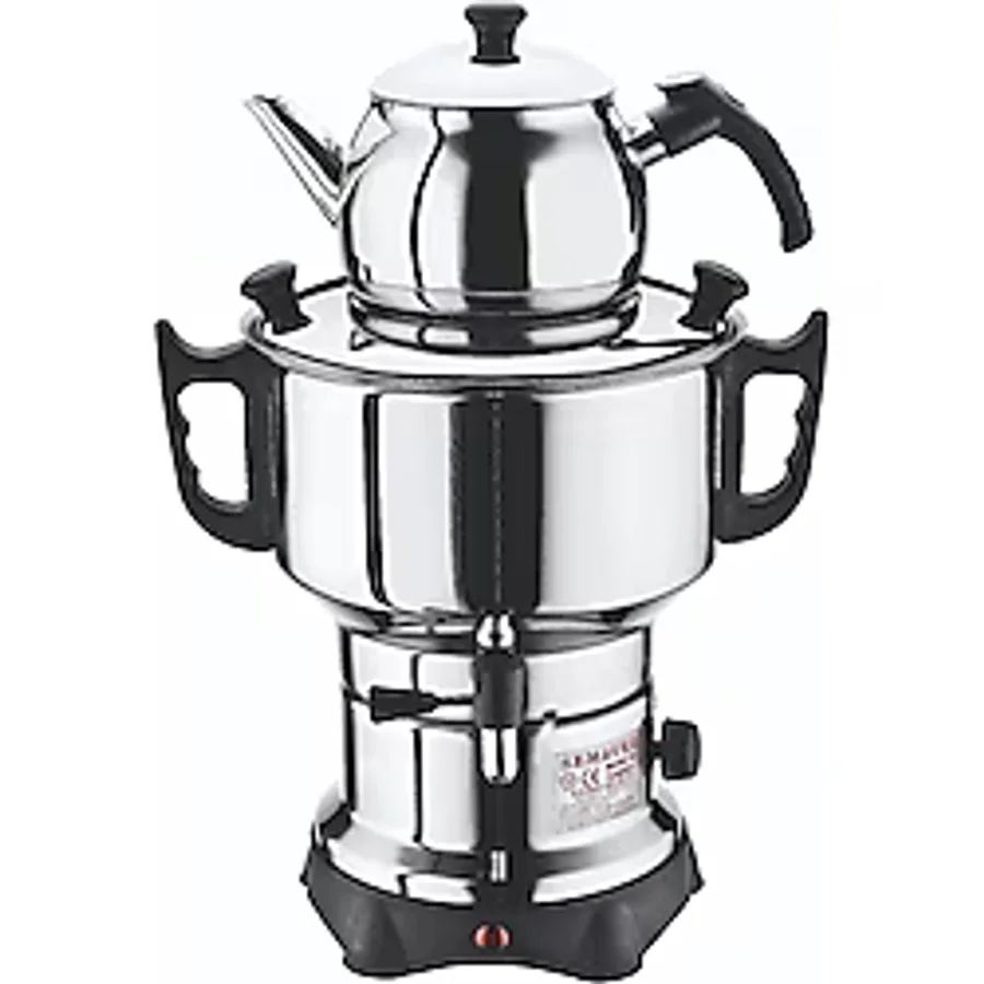 Bluelife Semaver J-163 4,5 Litre Gri Çelik Bakır Malzemeli Hızlı Çay Demleme Cihazı