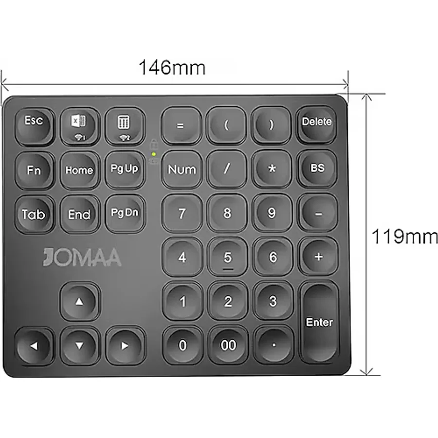 Bluetooth Bağlantılı Sayısal Numpad - Siyah/Gümüş - Tip-C Girişli Mini Klavye