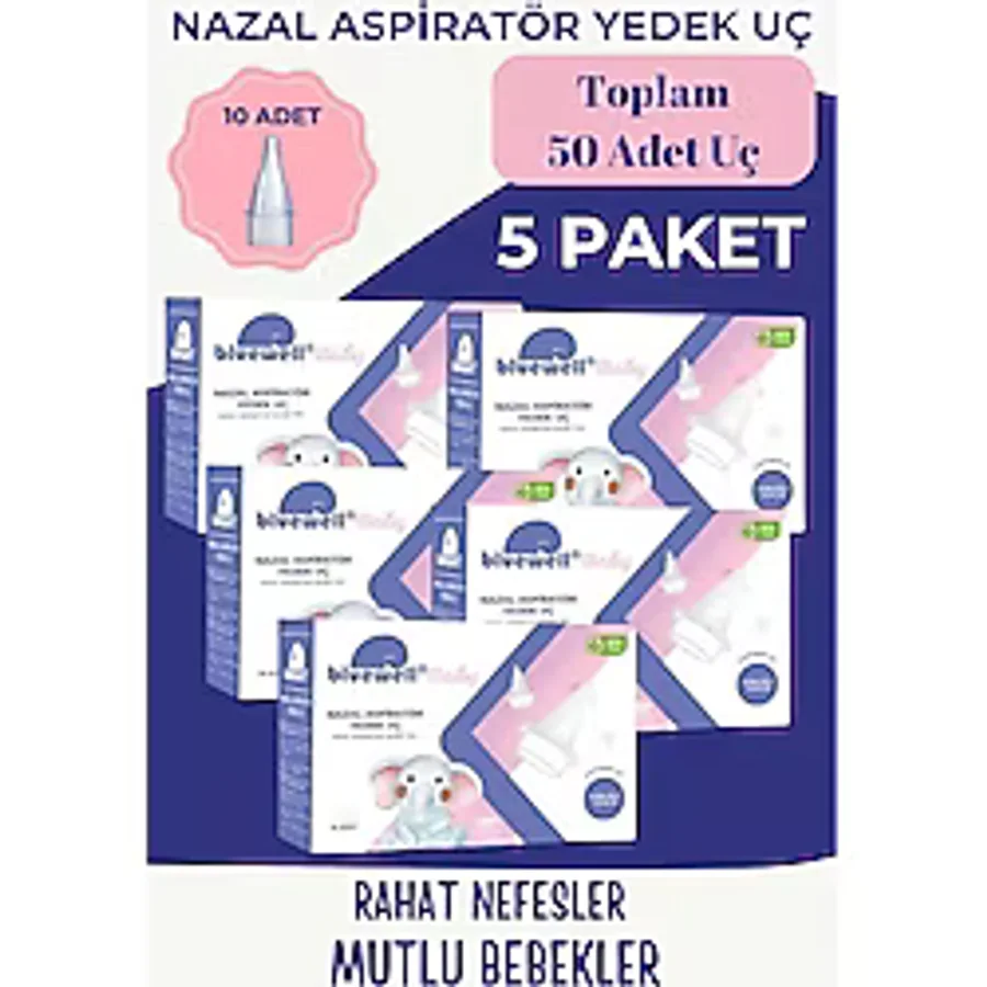 Bluewell 5x Otribebe Brunobaby Weebaby Uyumlu Nazal Aspiratör Yedek Uç Burun Aspiratörü Ucu Yumuşak Uç 10'lu - 50