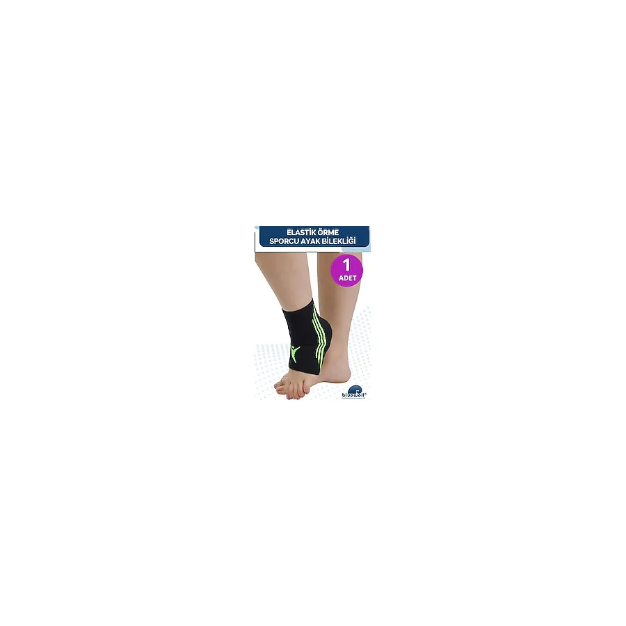 BLUEWELL ORTHOPEDICS PRODUCTS Elastik Örme Likralı Çift Taraflı Ortopedik Bileklik Koruyucu Spor Ayak Bilekliği Sporcu