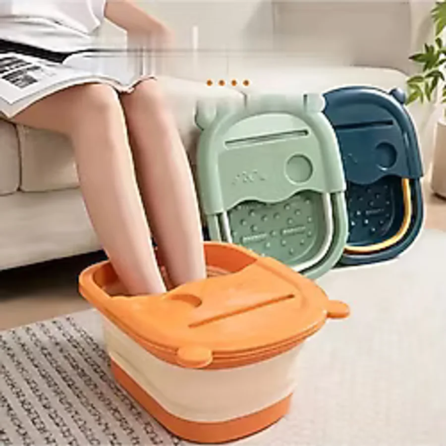 Bluvex Masaj Etkili Katlanır Ayak Bakım Leğeni Katlanır Pedikür Leğeni Ayak Yıkama Leğeni Katlanır Kova
