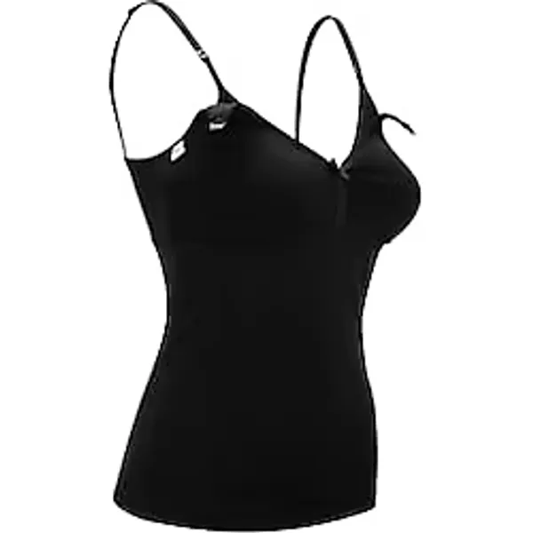 Bmom Hemşirelik Hamile Kolsuz Bluz, Kadın Emzirme Gebelik Strappy T-Shirt, Hamile Kadınlar için Çift Katmanlı Kolsuz Lüks Gömlek, Siyah 100B