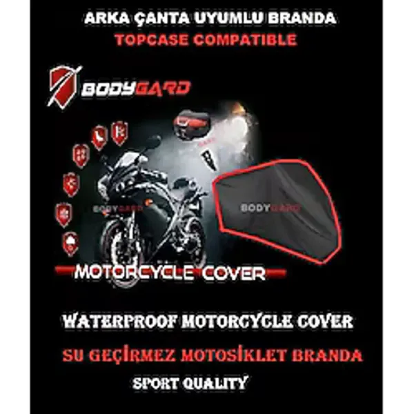 Bodyguard Motoran Elite Motosiklet Brandası Arka Çanta Uyumlu Branda,örtü