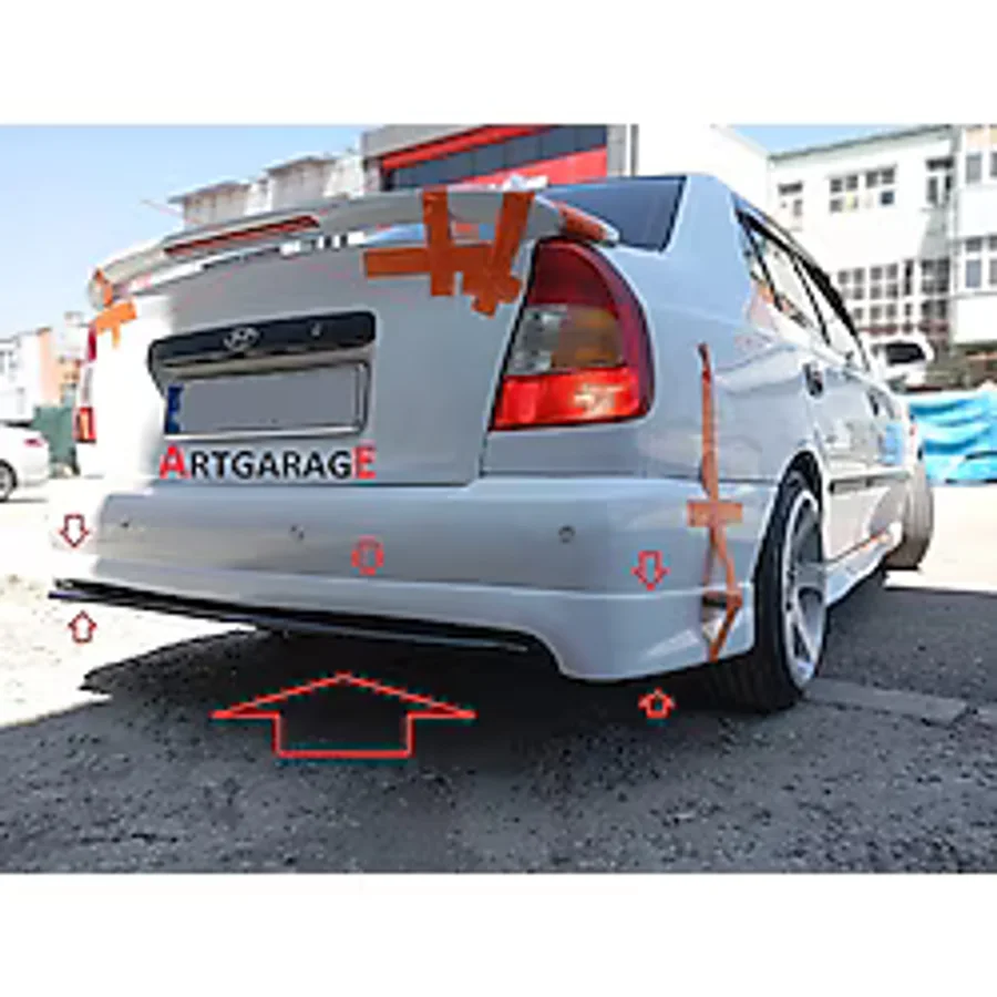 Bodykitartgarage Accent Milenyum Kasa Gtm Arka Tampon Eki-fiberglass-boyasız