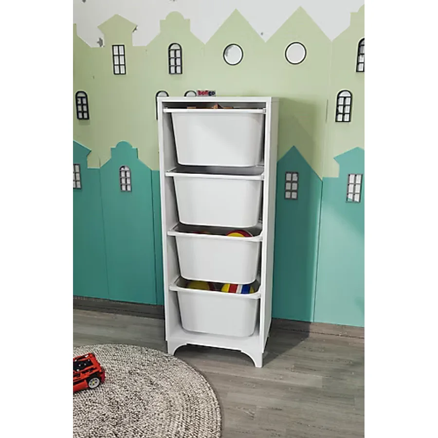 Bofigo Dora 4 Sepetli Çok Amaçlı Oyuncak Dolabı