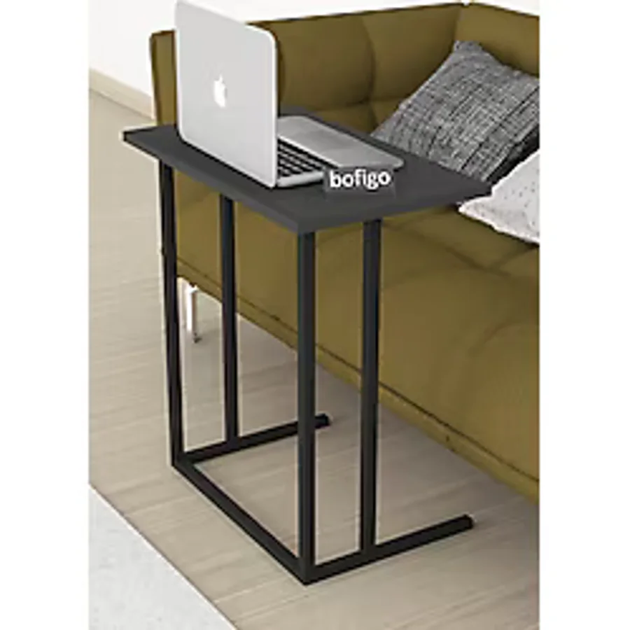 Bofigo Metal Ayaklı Laptop Sehpası Kahvaltı Masası Çalışma Sehpası Çam