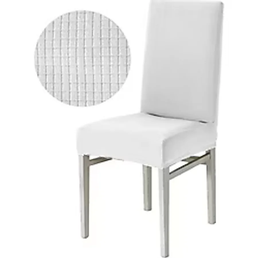 Bogda Beyaz Bambu Yıkanabilir Likralı Esnek Lastikli Sandalye Örtüsü - 35 x 48 cm