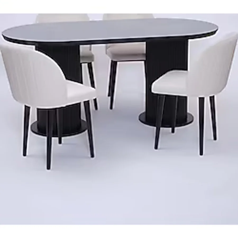 Bohem Göksu Lak Panel Yemek Masa Sandalye Takımı 90X170