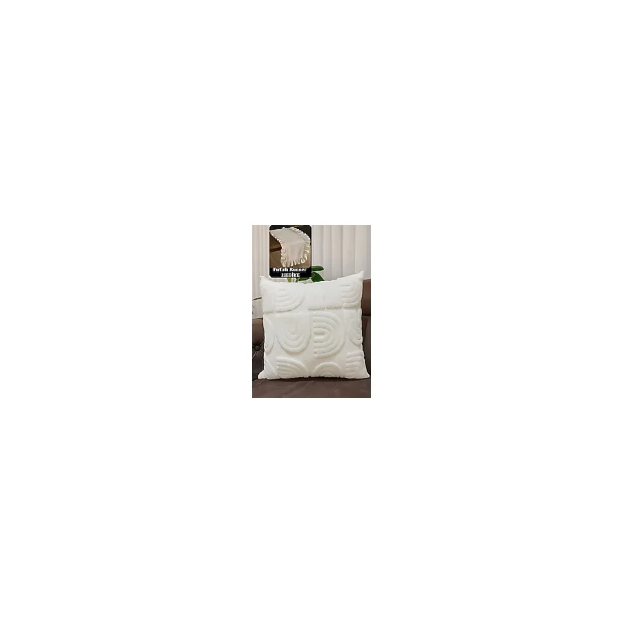 Bohem Punch Kırlent Kılıfı - Krem - 43 x 43