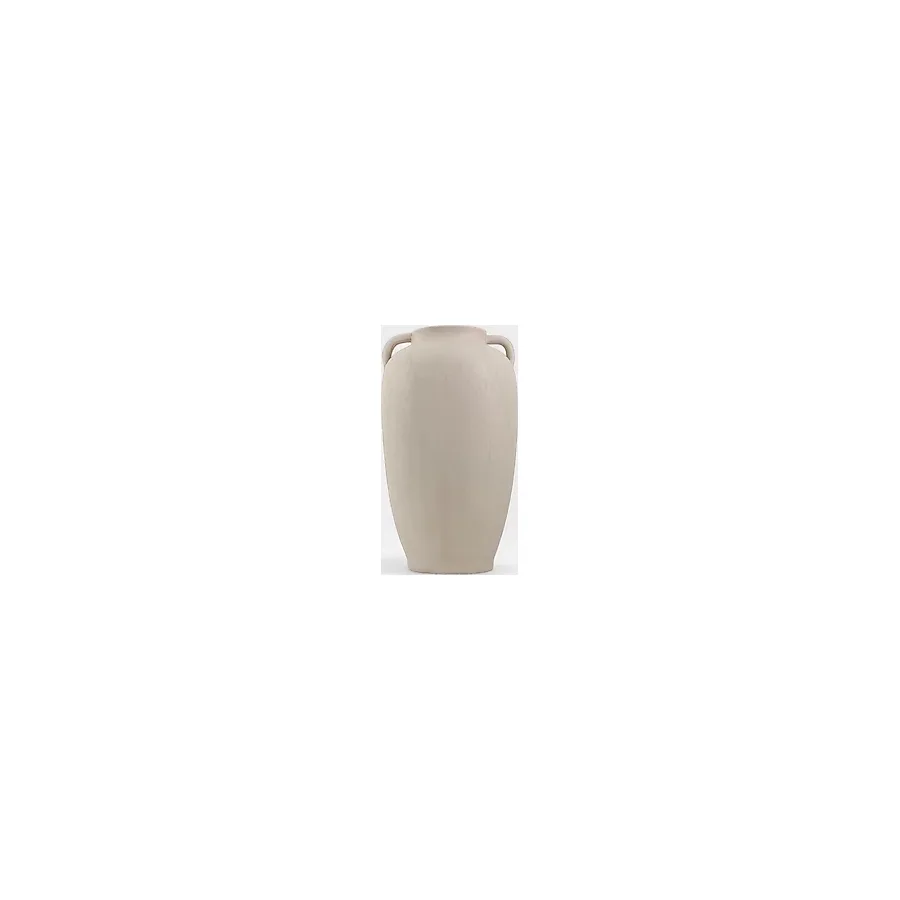 BOHEMORE Noa Bohem Dokulu Oval Seramik Küp Vazo (16x29 Cm) Bej
