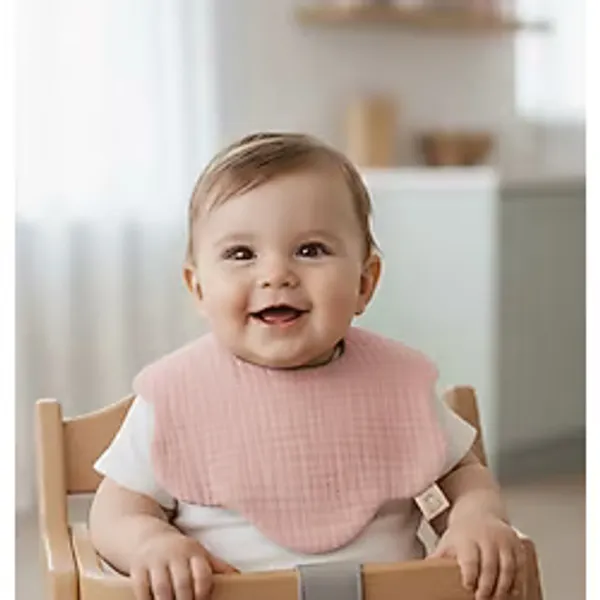 Boho Piccolo 3'lü %100 Pamuklu Organik Soft Renkler 8 Katlı Müslin Bebek Önlük / Salya Önlüğü/nikel Free Çıtçıt