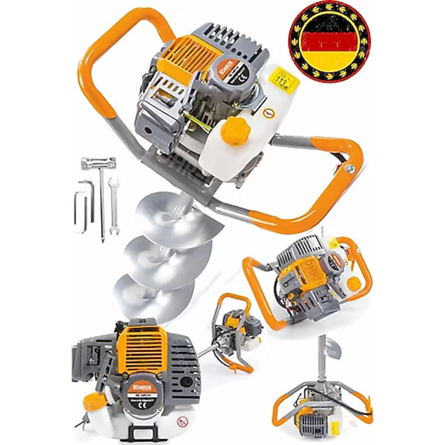 Böhrer 10 cm 15 Hp Benzinli Toprak Burgu Makinesi