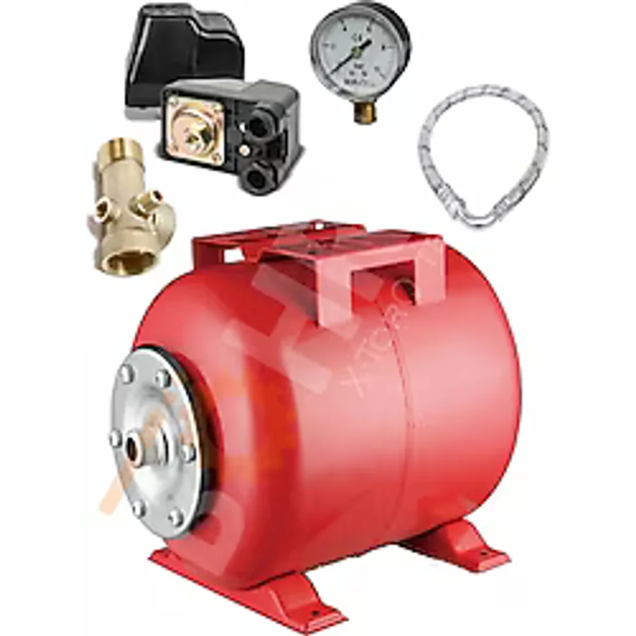 BÖHRER Crw50-i 50 Lt Full Set Yatay Hidrofor Genleşme Tankı - Manometre + Durug Şalter + Beşyol + 70cm Flex